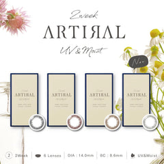 【日本美瞳/日本直邮】 artiral 【1箱6枚入り】 2week 双周抛 14.0mm 含水38% 防紫外线
