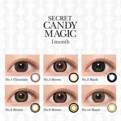 日本直邮-Secret Candymagic月抛美瞳/隐形眼镜-1片装-DIA14.5mm | BC8.8mm | 低含水38.0%