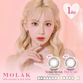 【日本美瞳/日本直邮】 MOLAK 1day 1箱10枚 14.2mm 14.5mm 含水55.0% BC8.6