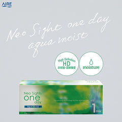 【日本美瞳/日本直邮】neosight oneday aqua moist 1箱30枚透明片 clear lens BC 8.6 BC 8.9 直径14.0mm 含水38.6%