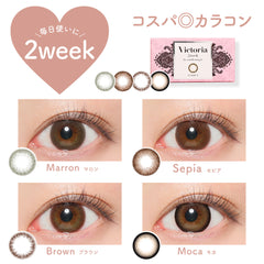 日本直邮-Victoria双周抛美瞳/隐形眼镜-6片装-DIA14.2mm | BC 8.8mm | 含水率38.0%