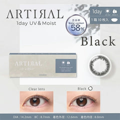 【日本美瞳/日本直邮】 ARTIRAL 1day 58UVM 日抛 1箱10枚 直径(DIA)14.2mm  含水率58.0%  BC8.7mm 防UV