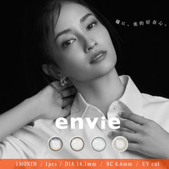 日本直邮-狗狗眼 envie月抛美瞳/隐形眼镜-1片装-DIA14.1mm | BC8.6mm |含水率 38.0%